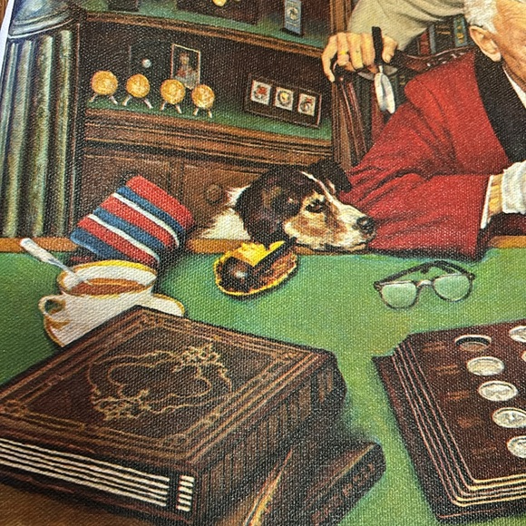 Norman Rockwell The Collector Franklin Mint Limited Edition Print on Canvas - Picture 7 of 12